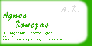 agnes konczos business card