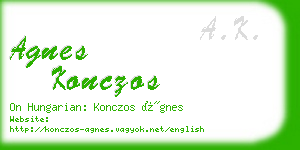 agnes konczos business card